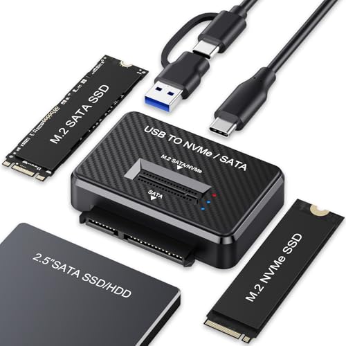 Caja externa para disco duro M.2 NVMe/NGFF y SATA 2.5 pulg. miniatura 1