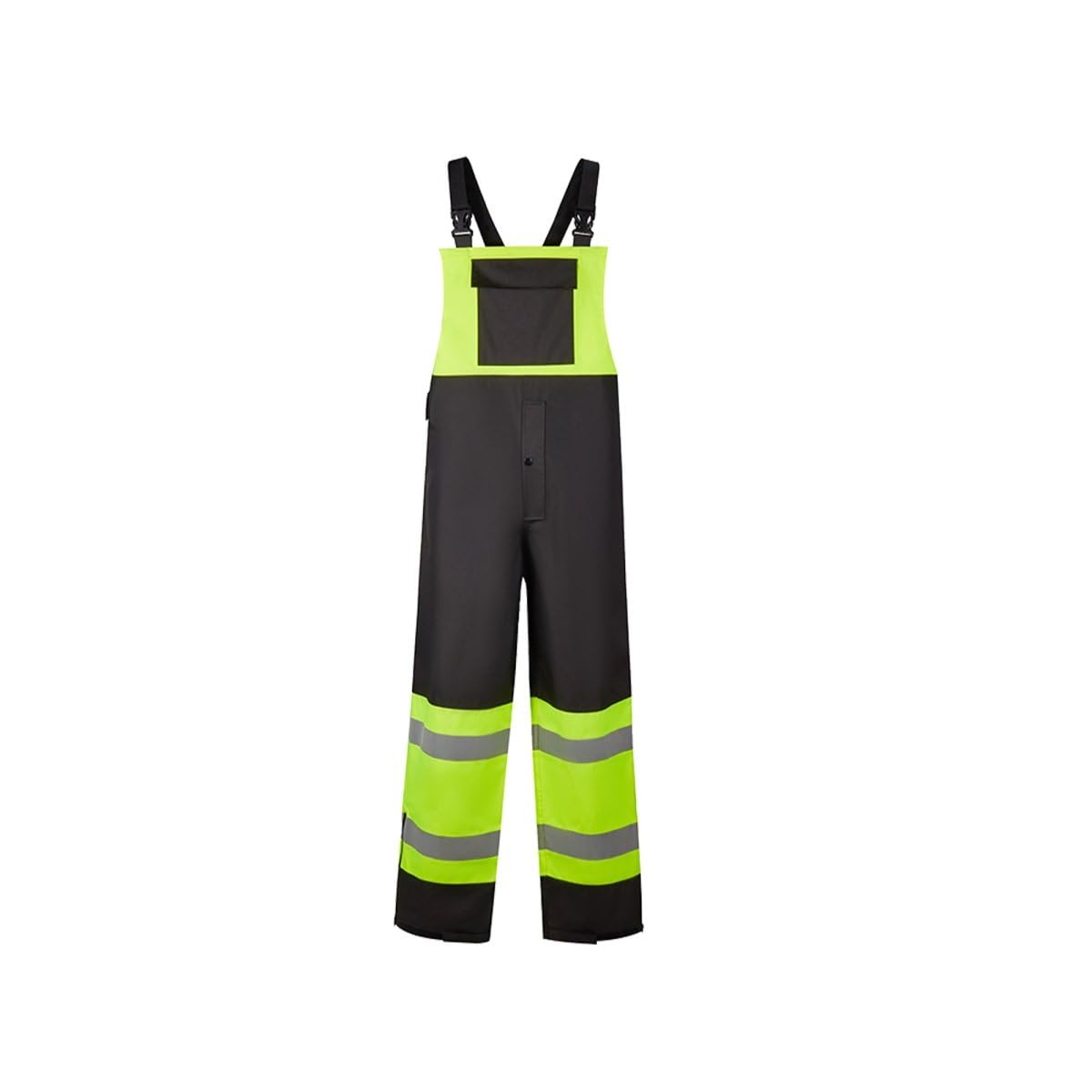 2W International HBO77-E 4XL Premium High-Viz Bib Overall Lime & Black - 4XL
