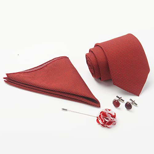 Image of BLACKSMITH Tie, Cufflink, Pocket Square, Lapel Pin, Set of 4 for Men [ Free Size ]