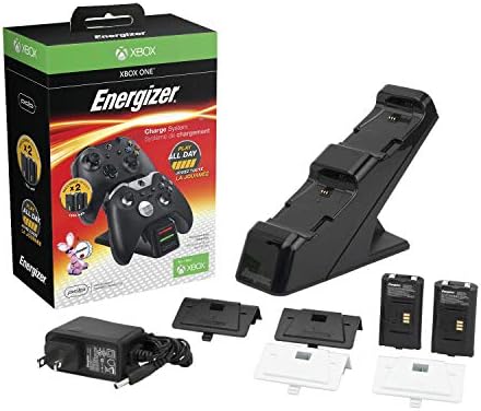 PDP Gaming Energizer Dual Controller Charging System, Two Rechargeable Battery Packs: Black - Xbox One