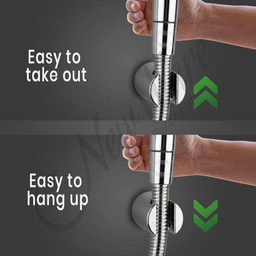 Image of NEW WARE CP ABS Wall Mounted Hook for Faucet Hand Shower & Health Faucet Holder | Multi Purpose Bathroom Wall Hook Stand for Tap Spray Pipe Holder Chrome Finish Pack of 4 Heavy Duty Durable