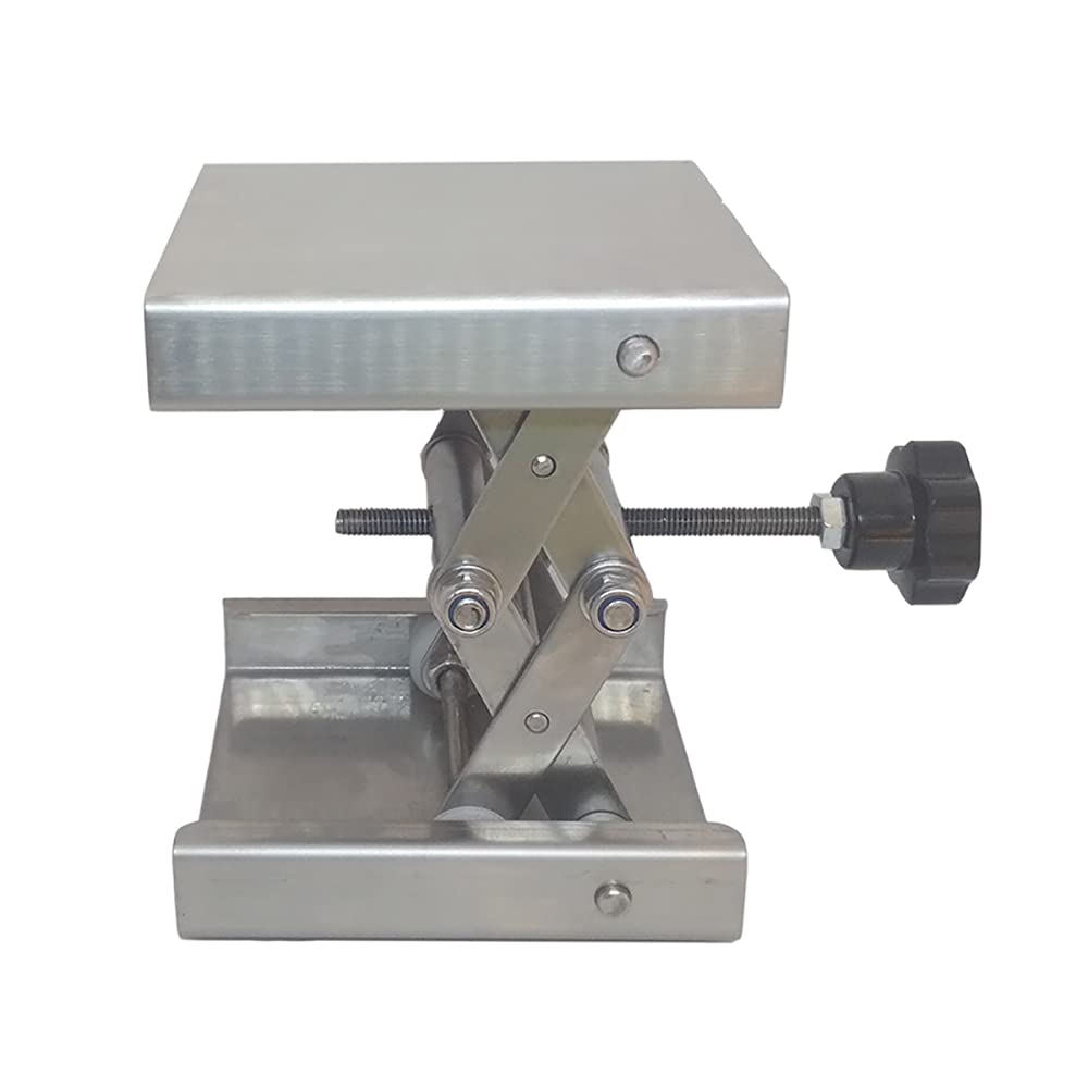 Soporte de Plataforma de Elevación de Laboratorio de Acero Inoxidable, Soporte de Tijera, Mesa Elevadora de Banco, Soporte de Elevación Manual, Rodamiento 20KG 20x20CM