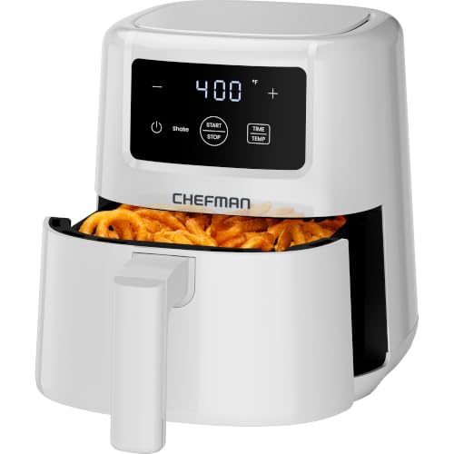 Image of CHEFMAN 2 Qt Mini Air Fryer - Digital Space-Saving Compact Air Fryer with Nonstick and Dishwasher Safe Basket, Quick & Easy Meals in Minutes, Features Digital Timer and Shake Reminder - White