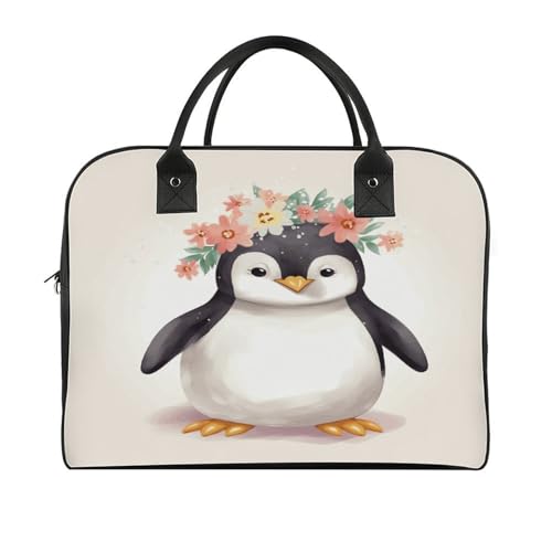 Maletín portátil unisex ligero con flores y correa ajustable miniatura 3