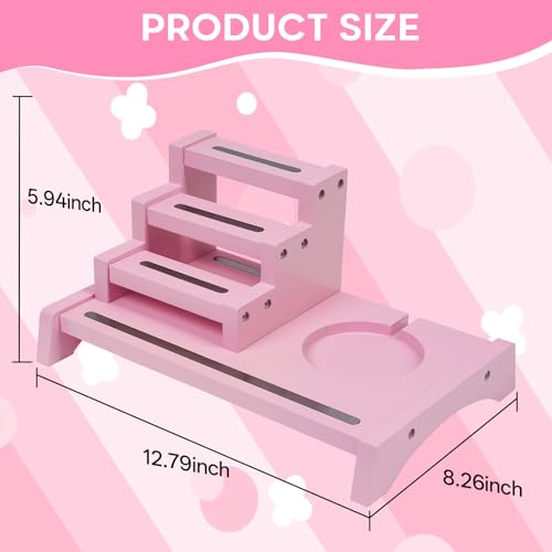 Image of for Tonies Box Organizer Shelf, 3-Tier Pink Tonies Magnetic Shelf Compatible with Toniesbox 1 and Toniesbox 2, Desktop Display Storage Rack for 10-15 Tonies Figures and Compatible Charging Station
