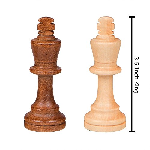 Eekiimy Wood Chess Pieces Only Without Board For Replacement Of Missing Pieces 3.5 Inch King Chess Pieces Figure (3.5 Inches) #TOP2