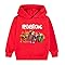 Boys and Girls Pullover Hoodie Children's Sweatshirt Fashion Top 1-13 Year (Red-130cm)