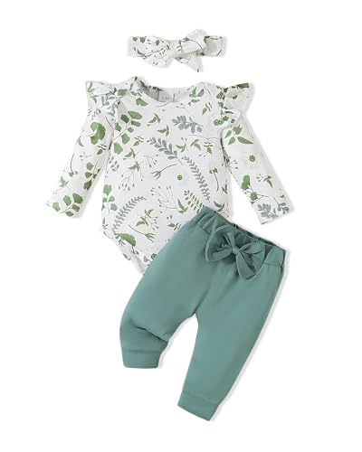 Image of Doresbebe Baby Girl Clothes Newborn Infant Outfits Cute Summer Clothes Spring Romper Set+Hat+Headband