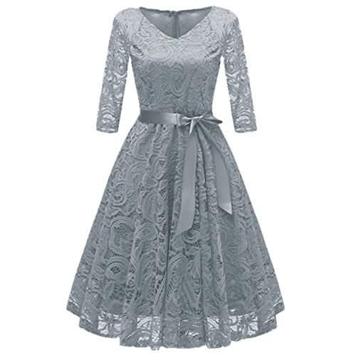 Robe de soirée à manches longues et ceinture d'automne : l'élégance grise