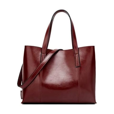 Aileese Handbags for School,Leather Women Tote Summer Bag Ladies Large Designer Purses Cross-Body Work Shoulder Bag Red Cover