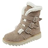  BBestseller Cabeza Redonda Rebaño Boots de Mujer de Gruesa Botines de Deporte Botas con Tobillo Clásica Moda Caliente Calzado Zapatos de Mujer