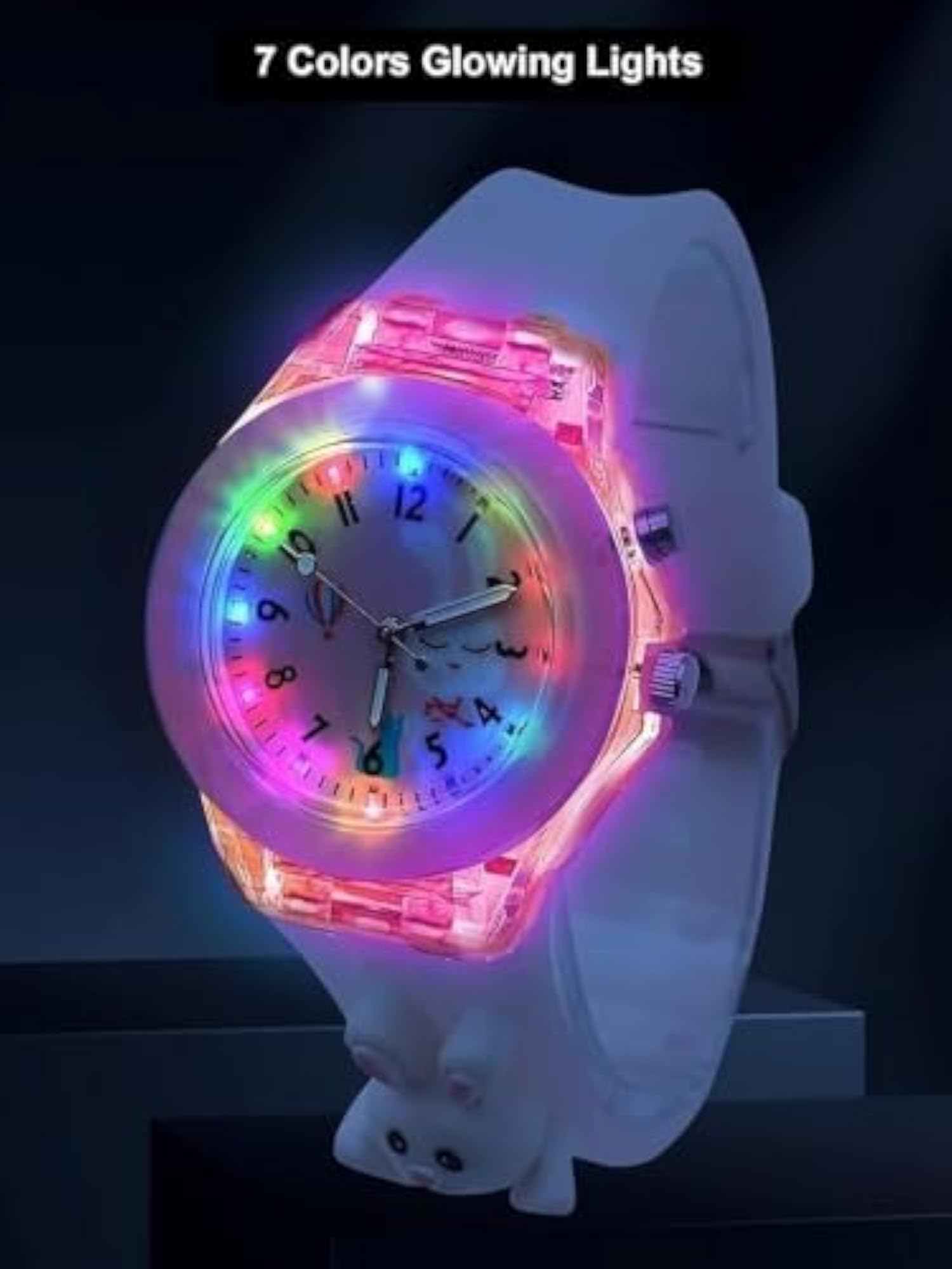 3D Cartoon Character Multi Colour Light Kids Watch