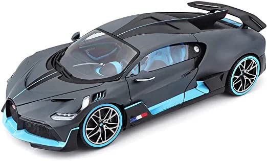Image of DEOXY 1:32 Scale Bugatti Divo Die-Cast Model Metal Car - Metal Sports Friction Powered Car Toy with Openable Doors, Pull Back Action, Light & Sound Effects - Blue