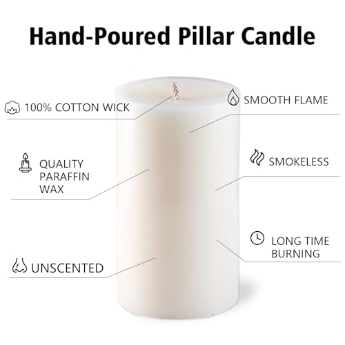 Mosroad 20230822173404 12 Pack Ivory Pillar Candles, Unscented Pillar Candles Bulk, Dripless And Long Clean Burning Pillar Candles thumb #6
