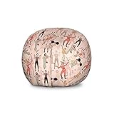 Ambesonne Circus Storage Toy Bag Chair, Acrobat Actor Artist Gymnast Harlequin Masculine Feminine Clown Characters of Circus, Stuffed Animal Organizer Washable Bag, Large Size, Multicolor