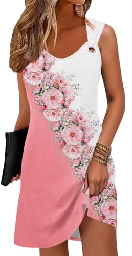 Image of Disamer Summer Dresses for Women 2026 Sundresses Sleeveless Beach Swimsuit Cover Ups Spring Casual Tank Tshirt Sun Dress