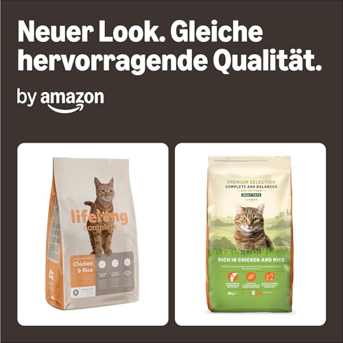 by Amazon Katzenfutter für ausgewachsene Katzen, Fein zubereitetes Trockenfutter mit frischem Huhn und Reis, 10 kg (1er-Pack)(Zuvor eine Marke von Lifelong, gleiches Produkt)