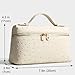 Rejolly Crossbody Bag for Women Small Pouch Top-Handle Leather Bag Designer Shoulder Handbag Quiet Luxury Trendy Purse Ostrich Cream White (Gold Hardware)