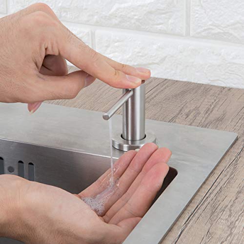 Image of Soap Dispenser for Kitchen Sink Brushed Nickel GAPPO Stainless Steel Countertop Pump Hand Lotion Built in Bottlend Lotion Built in Bottle