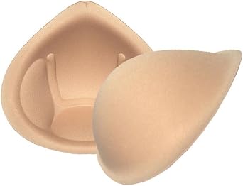 Bra Pad Inserts 1 Pair, Breathable Foam Sponge Push Up Bra Inserts, Cotton Mastectomy Prosthesis Breast Forms, Beige XL