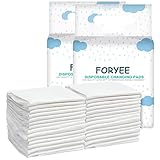 FORYEE Disposable Changing Pad Liners for Baby 17 x 13 Inches (50 Pack) Waterproof Underpads Soft No