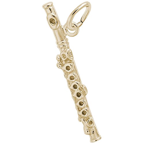 Rembrandt Charms Gold Plated Sterling Silver Flute Charm Pendant