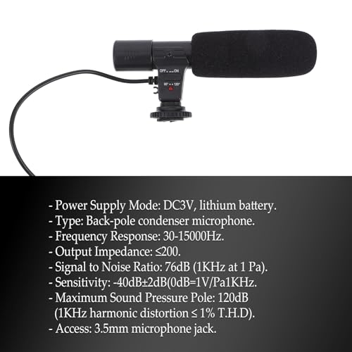 Micrófono con Conector de 3.5mm VANZACK de Material ABC para Cámara DSLR 4
