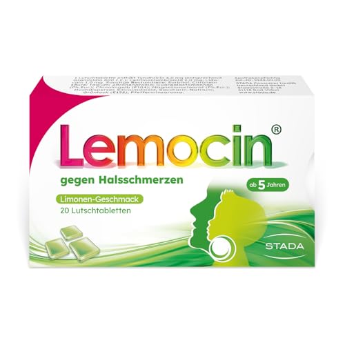 Lemocin gegen Halsschmerzen Halsschmerzmittel bei den ersten Anzeichen von Halsschmerzen für die ganze Familie sowie für Kinder ab 5 Jahren Limettengeschmack Lutschtabletten - 1 x 2 St.
