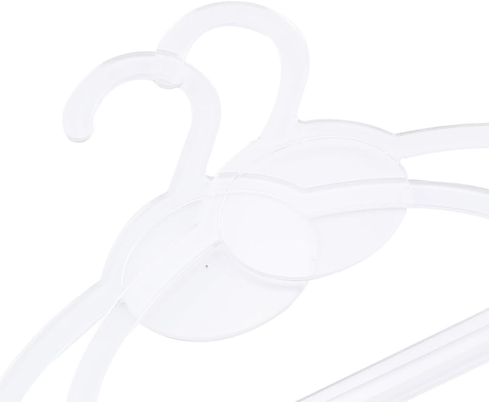 10PCS Plastic Transparent Folding Rack Oval Double Layer Hanger Bath Towel Towel Scarf Hook Wardrobe Storage Rack Space Saving 5.5 x 3.9 x 0.2 Inch