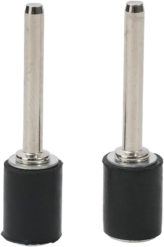 6-Pack Rubber Sanding Mandrels 1/8 Inch Shank for Rotary Tools, 3 Sizes Drum Holders for Wood Polishing Shaping Grooving, for Most Drills and Grinders, Black Silver