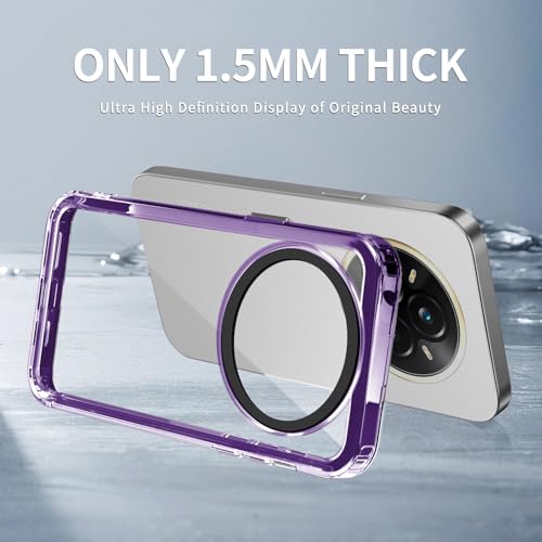 Image of Kapa Warrior Acrylic Clear Back Cover for Realme 14 Pro 5G | Slim Shockproof [Military Grade Protection] Hybrid Bumper Case (Purple Sides)