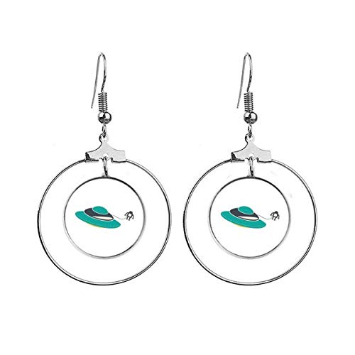 Boucles d'oreilles pendantes monstre OVNI argent : bijou fantaisie espace