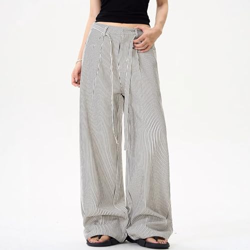 Pantalon rayé y2k ample idéal pour vos sorties urbaines et soirées décontractées