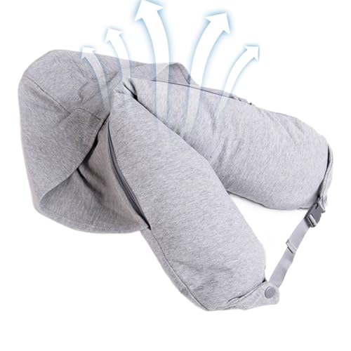 Genérico Almohada de Cuello para Avión - Funda de Almohada de Viaje Rellenable con Ropa | Bolsa Compacta para Rellenar en Vuelo Coche Dormir Casa