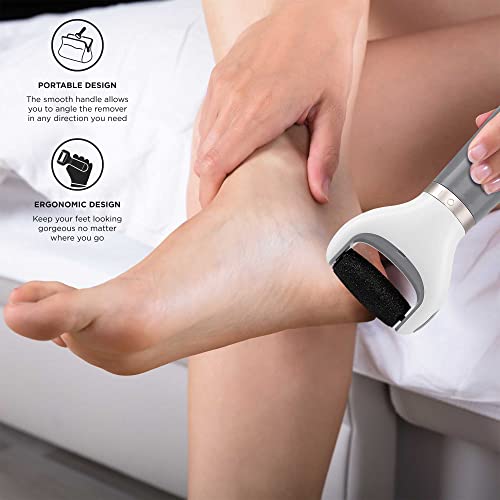 Brookstone Electric Foot Callus Remover | Diamond Micro-Mineral Roller Head Specially Made For Dry Feet, Cracked Heels, And All-Around Foot Repair | Pedicure Tools For At Home Foot Care | Grey #TOP7