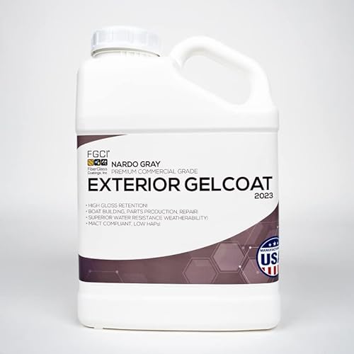FGCI - Marine Grade Gel Coat for Boat Building, RV Gel Coat, Restoration, Carbon Fiber Gel Coat, Fiberglass Repair, Patching, Boat Painting Supplies and Repair kit (Nardo Gray, 1 Gallon)