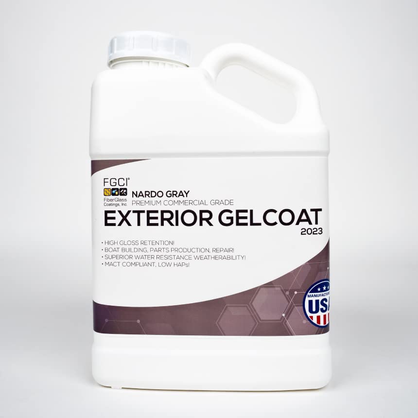 FGCI - 1 Gallon Marine Grade Gel Coat for Boat Building, RV Gel Coat, Restoration, Carbon Fiber Gel Coat, Fiberglass Repair, Patching, and Repair kit (Nardo Gray)