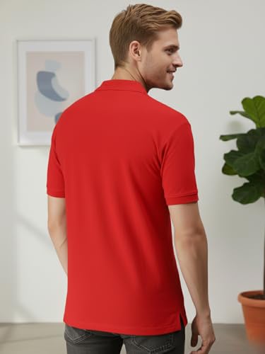 Image of Lux Cozi Men's Cotton Solid Polo Tshirt | Collar Tshirts | Half Sleeves | Stylish & Premium All Day Wear | Pack of 1