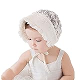 BBPIG Royal Lace Flower Baby Mädchen Kleinkind Kleinkind Spitze Spitze atmungsaktiv Baumwolle Motorhaube Sonnenhut - Weiß - Einheitsgröße