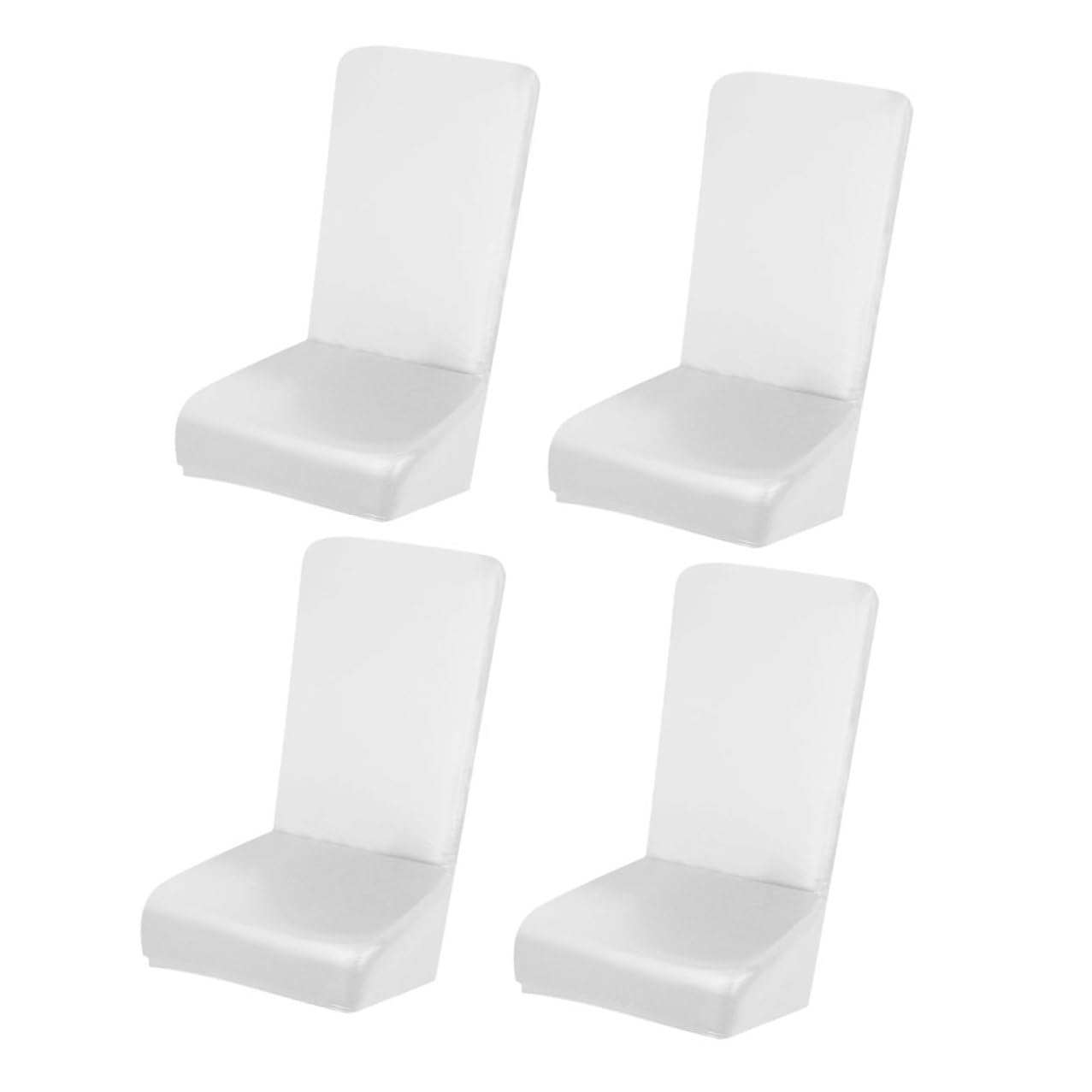 Ipetboom Color Blanco, Funda de Silla de PU Elástica 4 Piezas