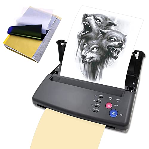 SOTICA Tattoo Transfer Stencil Machine with Transfer Papers Tattoo Transfer Copier Printer Machine Tattoo Stencil Transfer Copier Printer Thermal Tattoo Kit for Tattoo Supplies
