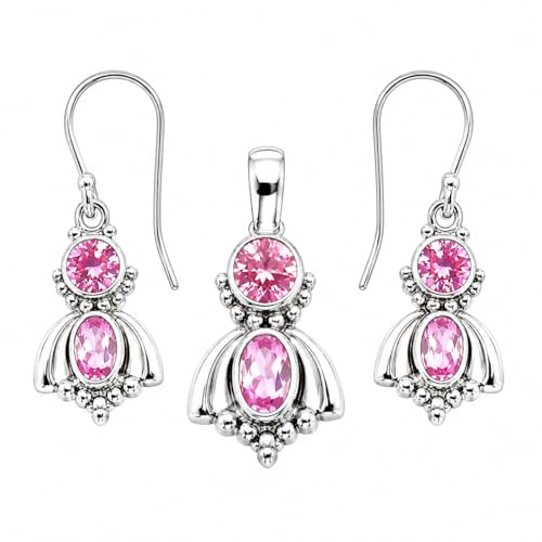 Juego de joyas de cuarzo rosa el regalo perfecto de San Valentín para mujeres especiales