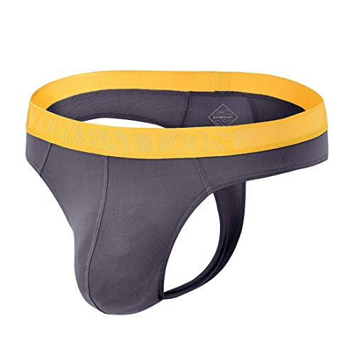 Zonbailon Mens Thongs Underwear Sexy Man Thong G-String Butt-Flaunting Hot Male Thong T-Back Gray Blue+Khaki+Gray Xl #TOP7