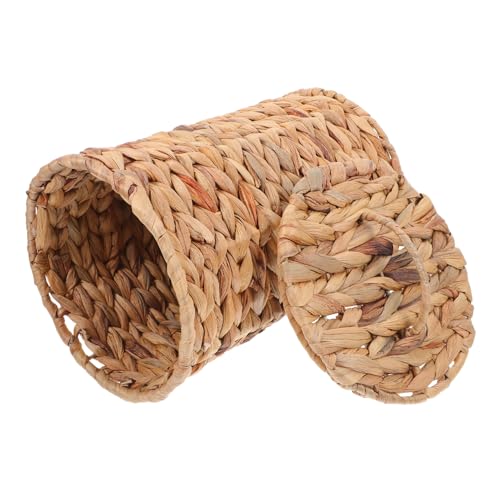 Parliky Handgefertigter Rattan Mülleimer mit Deckel Natürlicher...