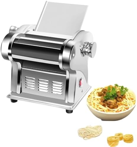 Automatic Pasta Maker Machine - Stainless Steel Dough Cutter, Adjustable Thickness for Fresh Noodles, Dumplings & Homemade Pasta - Easy to Use Kitchen Gadget