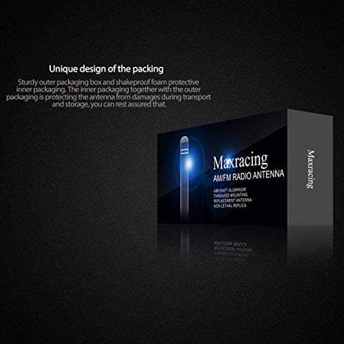 MAXRACING Short Truck Antenna Compatible with 1994-2009 Ford Mustang/Carwash Safe/Aluminum Replacement Antenna