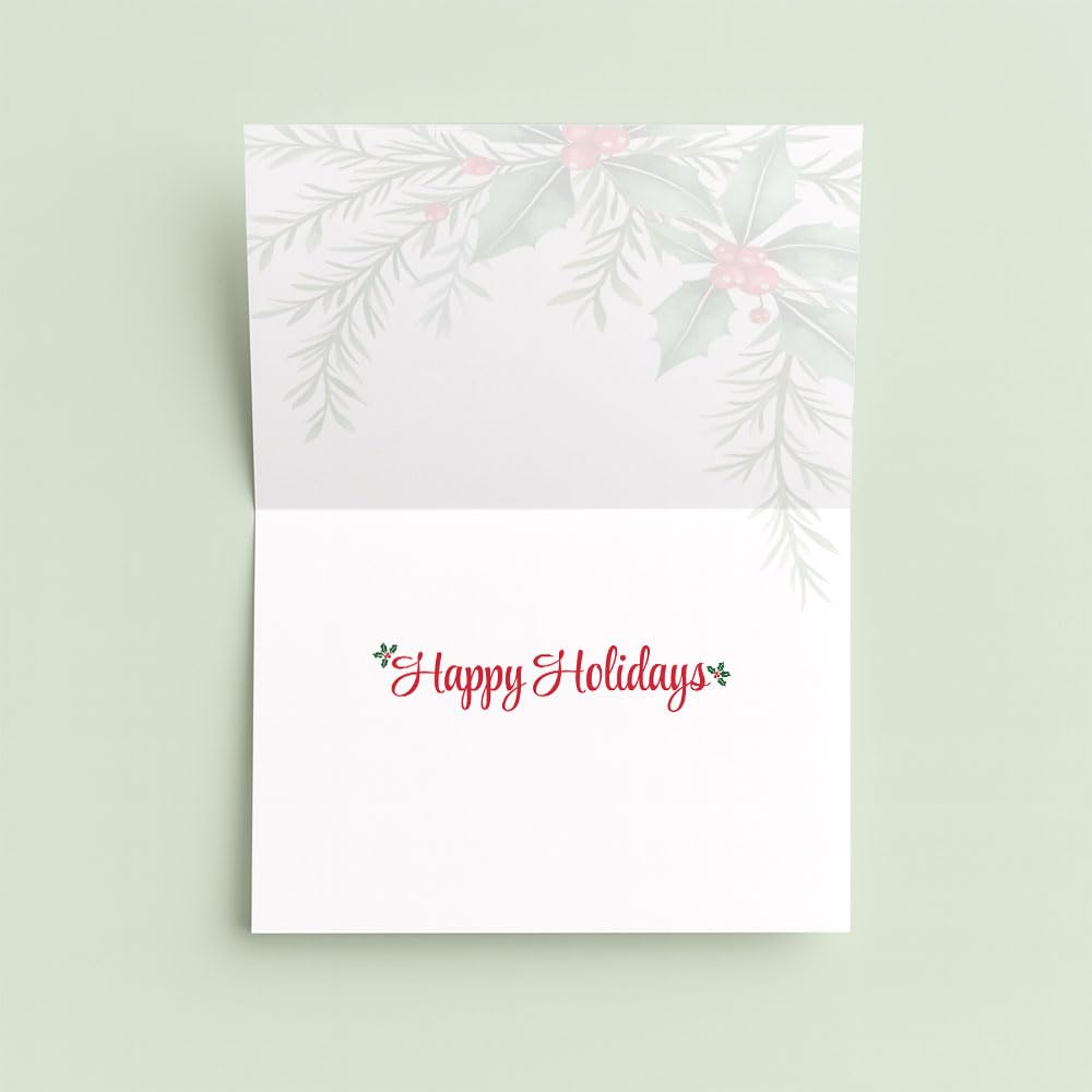 Solar Weihnachtsgrußkarten - 50er-Pack Großpackung Firmenfeiertagskarten für Solarenergieunternehmen, grüne und saubere Energieunternehmen, Lebkuchenhaus-Panel-Design
