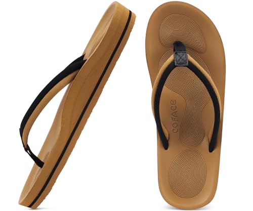 Image of COFACE Flip Flops For Women with Arch Support Comfortable Yoga Mat Orthopedic Sandals Lightweight Womens Flip-Flop