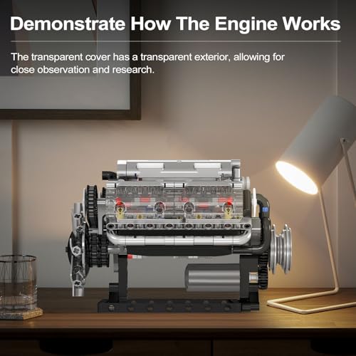 Mould King 10088 No.V8 Engine Model Kit - 535 Pcs to Build Your Own Mini Engine That Works- DIY STEM Project & Gift for Kids/Teens, Hobby Building Blocks Kit for Adults