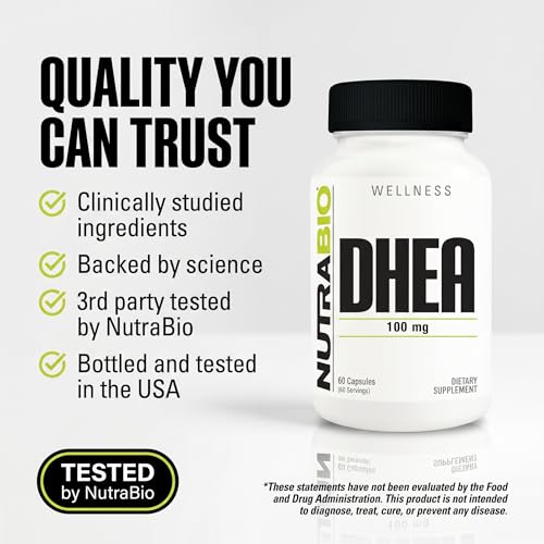 NutraBio DHEA 100mg Capsules